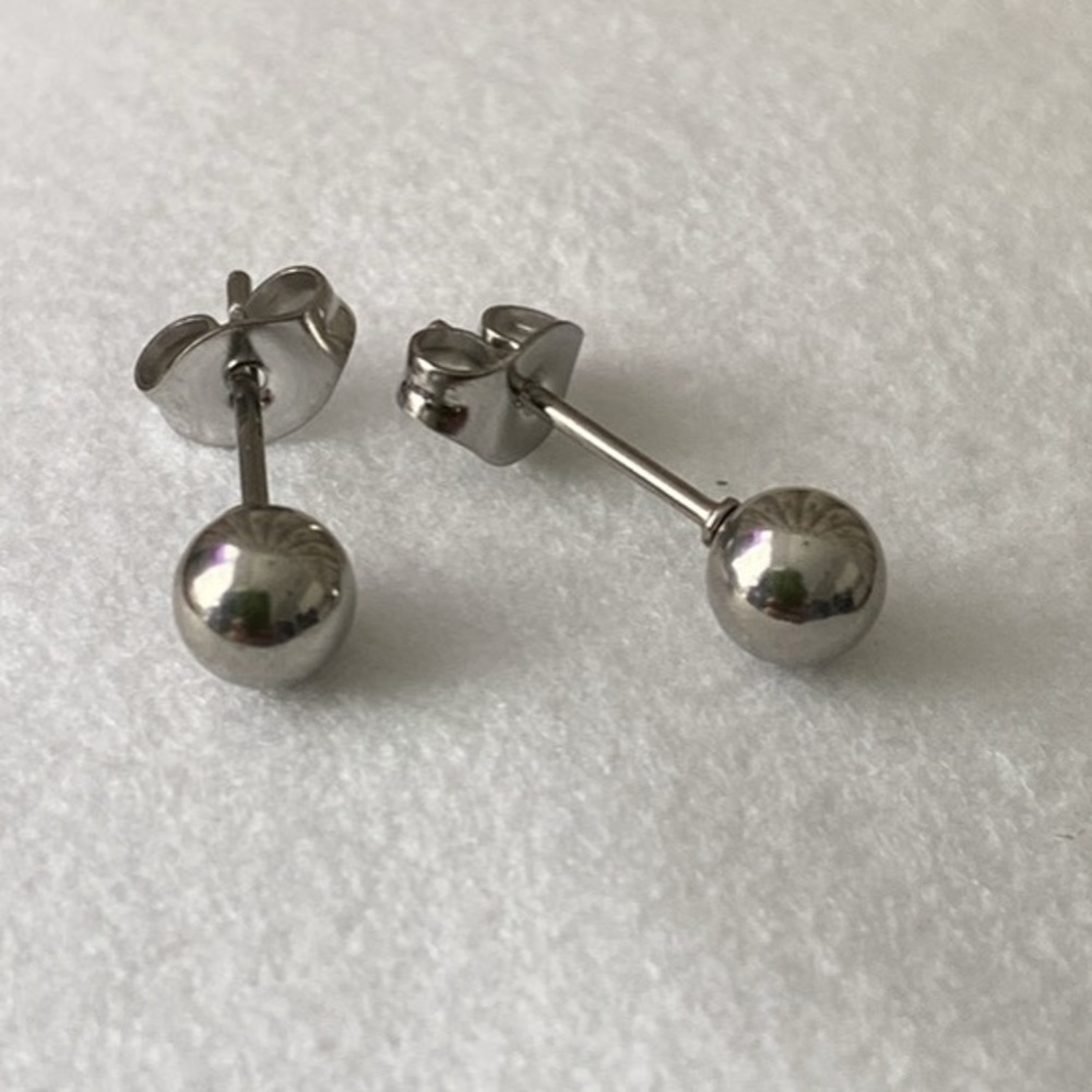 Silver Ball Stud Earrings